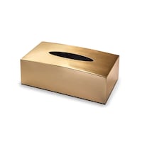 Vague Acrylic Metal Finish Tissue Box, Gold