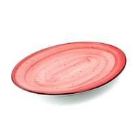 Porceletta Glazed Porcelain red Oval Plate, 35cm, Red