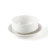 B2B Porcelain Soup Cup with Saucer, 6inch, Ivory