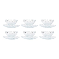 Picture of City Glass Premium Mars Crystal Bowls with Saucer, Clear - Pack of 12