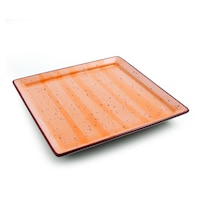 Picture of Porceletta Glazed Porcelain Square Plate, 18cm, Orange