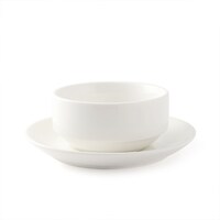 Picture of Porceletta Porcelain Soup Cup & Saucer, 250ml, Ivory