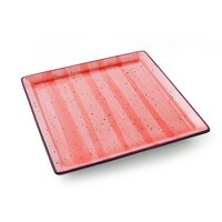 Picture of Porceletta Glazed Porcelain Square Plate, 12inch, Red