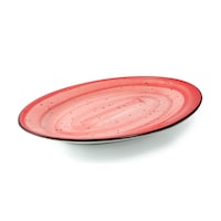 Picture of Porceletta Glazed Porcelain Oval Plate, 30cm, Red