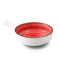 Porceletta Glazed Porcelain and Serving Pan, 8.5inch, Red