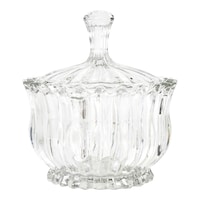 City Glass Premium Brasilia Crystal Candy Jar, Clear - Pack of 2