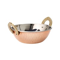Picture of Vague Copper Kadai with Brass Handle, 13.5cm