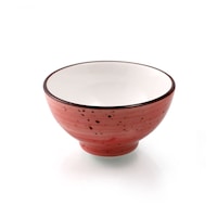 Picture of Porceletta Glazed Porcelain Small Footed Bowl, 8cm, Red