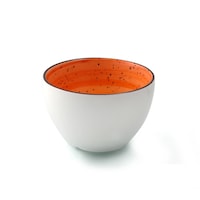Porceletta Glazed Porcelain Soup Cup, 4inch, Orange