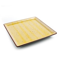 Picture of Porceletta Glazed Porcelain Square Plate, 14cm, Yellow