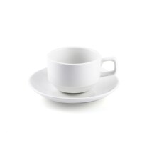 Porceletta Porcelain Coffee and Tea Cup & Saucer, 80ml, Ivory