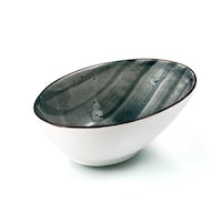 Picture of Porceletta Glazed Porcelain Boat Design Bowl, 18cm, Green