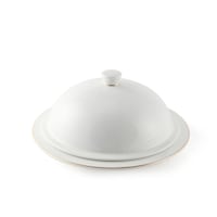 Picture of Porceletta Porcelain Flat Plate with Cover, Ivory