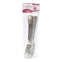 Vague 18/10 Stainless Steel Lino Design Fish Knife, 20.3cm, Silver - Pack of 6