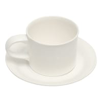 Picture of Vague Melamine Coffee Cup with Saucer, White
