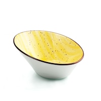 Picture of Porceletta Glazed Porcelain Boat Bowl, 16cm, Yellow