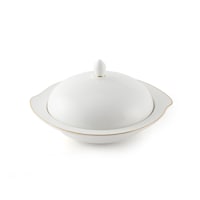 Picture of Porceletta Porcelain Bowl with Cover, 19cm, Ivory