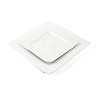 Picture of Porceletta Porcelain Square Plate with Round Egdes, 26cm, Ivory