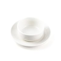 Porceletta Porcelain Castillo Design Soup Cup & Saucer, 4inch, Ivory