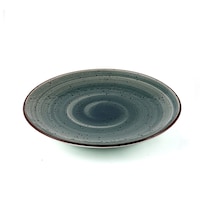 Picture of Porceletta Glazed Porcelain Rimmed Thin Flat Plate, 17cm, Green