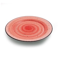 Picture of Porceletta Glazed Porcelain Rimmed Thin Flat Plate, 20cm, Red