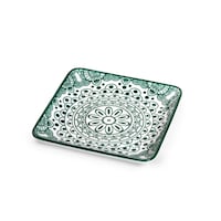 Picture of Che Brucia Arabesque Porcelain Desserts Square Plate, 12.3cm, Green