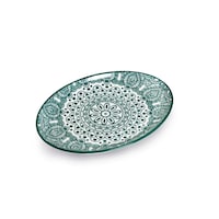 Picture of Che Brucia Arabesque Porcelain Oval Plate, 8inch, Green