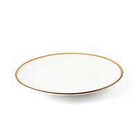 Picture of Porceletta Mocha Porcelain Rimmed Thin Flat Plate, 25cm, Ivory