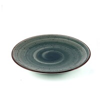 Picture of Porceletta Glazed Porcelain Rimmed Thin Flat Plate, 10inch, Green