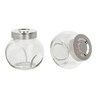 Picture of Metaltex Glass Jar with Plastic Screw Lid, 200ml, Silver