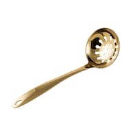 Picture of Vague Stainless Steel Soup Ladle with Hole, 24cm, Gold