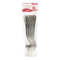 Vague 18/10 Stainless Steel Lino Design Fish Fork, 20.3cm, Silver - Pack of 6