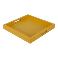 Picture of Vague Wooden Serving Tray, 42x42x6cm, Yellow