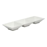 Vague Melamine 3 Compartment Candy Tray, 35.5cm, White