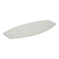 Picture of Vague Melamine Boat Shape Fish Design Plate, 24inch, White
