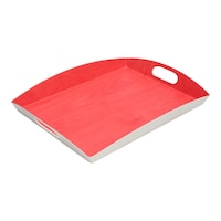 Picture of Vague Melamine Rectangle Shape Dream Design Tray, 15cm, Red