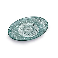 Picture of Che Brucia Arabesque Porcelain Oval Plate, 25.4cm, Green