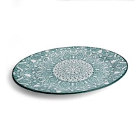 Picture of Che Brucia Arabesque Porcelain Oval Plate, 35cm, Green