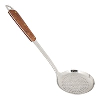 Picture of Raj Stainless Steel Skimmer Spoon with Wooden Handle, Silver
