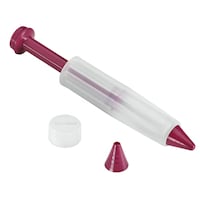 Metaltex Plastic Silicon Decorating Pen, 6inch, White & Maroon