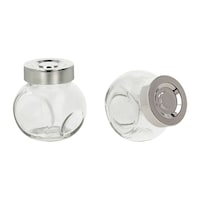Metaltex Glass Jar with Plastic Screw Lid, 50ml, Silver