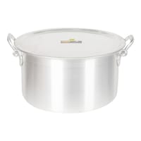 Raj Aluminium Cooking Pot With Cover Set, 100L, Silver