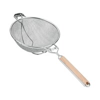 Picture of Metaltex Stainless Steel Tinned Strainer with Wooden Handle, 23cm, Brown