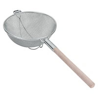 Metaltex Stainless Steel Tinned Strainer with Wooden Handle, 35cm, Brown