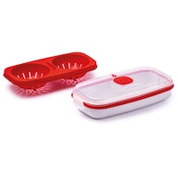Picture of Snips Microwave Egg Poacher & Omelette Maker, White & Red, 750ml