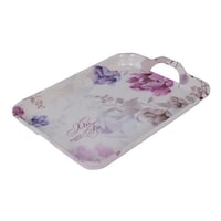 Yuhan Kin Fu Melamine Flower Printed Tray, 28x38.5cm, Pink & Purple