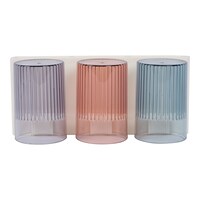 Yuhan Wall Mounted Couple Toothbrush Holder and Cups, Multicolor