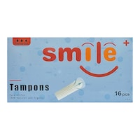 Smileplus Smile Pure Cotton Tampons, 16 Pcs, Normal Size - Pack of 2