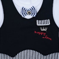 Picture of Pancy Tie & Checkered Design Cotton Babyboy Romper