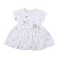 Picture of Pancy Butterfly Design Cotton Girls Frock, Pink & White